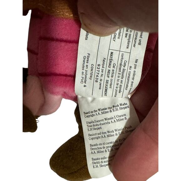 Disney Mouseketoys Winnie The Pooh Cowboy Sheriff Piglet Bean Bag Stuffed Plush - Picture 9 of 9